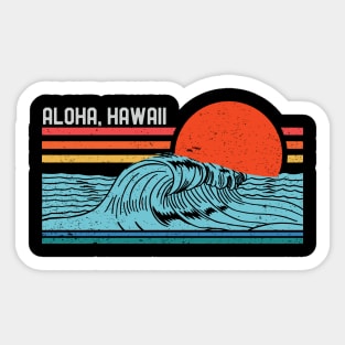 Retro Aloha Beach Surf Vintage Hawaii Surfing Wave 80s 70s Sticker